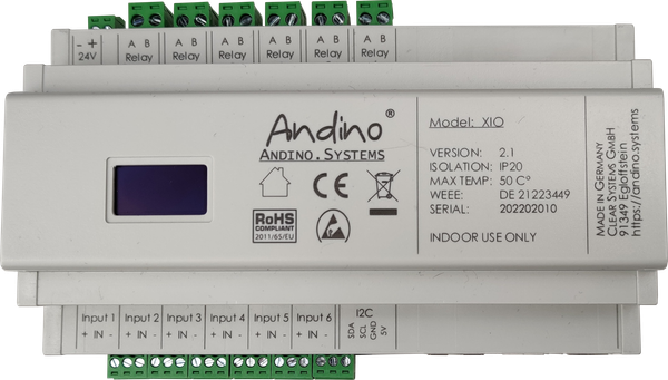 Andino XIO - Industrial PC with Raspberry 4 / CM4, 6 DI + 6 Relais, RTC