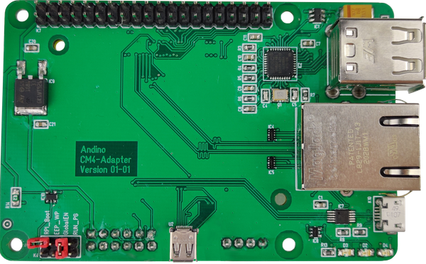 Andino Compute Module CM4 IO Board + CM4104032 (4GB RAM, WiFi) + SSD